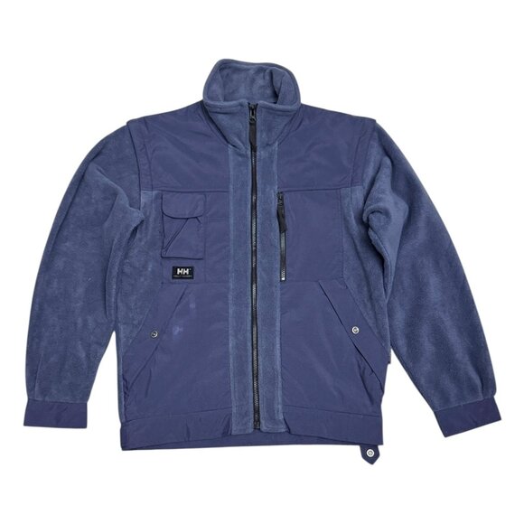 HELLY HANSEN Convertible Zip Off Sleeves FLEECE Winter Jacket Mens Small - Picture 1 of 9